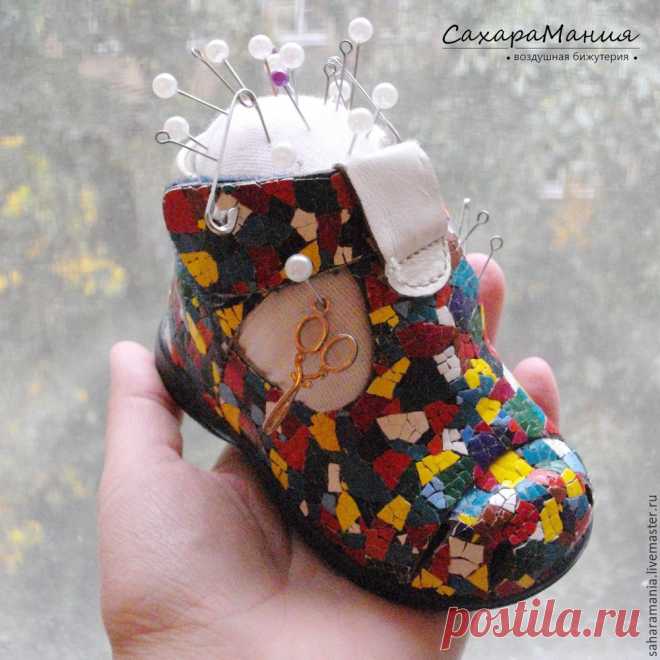 Делаем игольницу из детского ботиночка | Журнал Ярмарки Мастеров