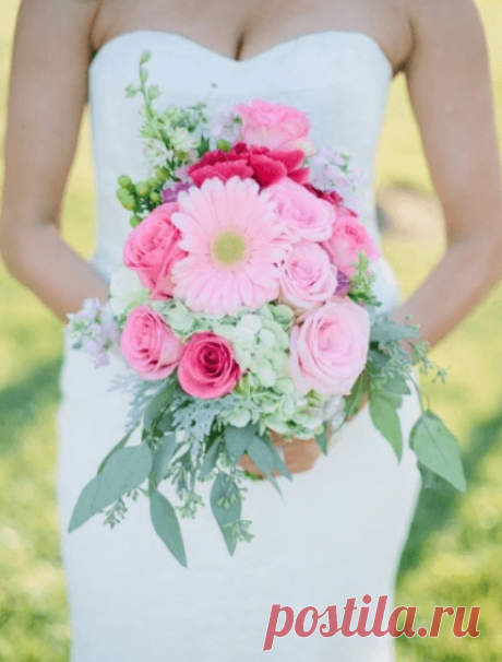 Свадебные букеты из гербер - фото