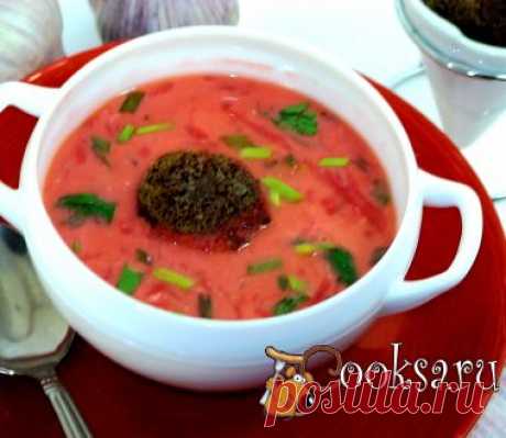 &quot;Підбиваний&quot; борщ с чесночными крутонами рецепт с фото