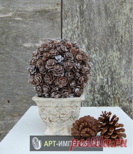 Как сделать топиарий из шишек мк Своими руками рукоделие творчество дизайн - интерьер, мебель, декор, одежда, аксессуары, хобби, для детей - идеи и мастер классы