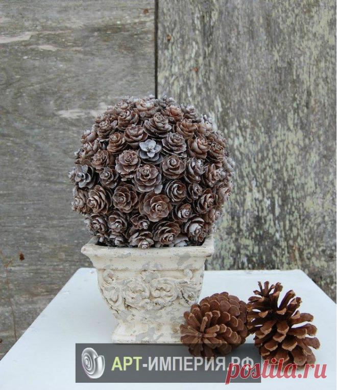Как сделать топиарий из шишек мк Своими руками рукоделие творчество дизайн - интерьер, мебель, декор, одежда, аксессуары, хобби, для детей - идеи и мастер классы