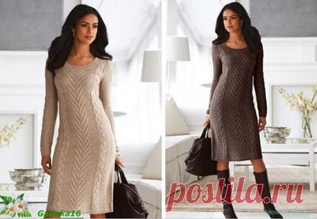 Стильное платье с длинным рукавом..