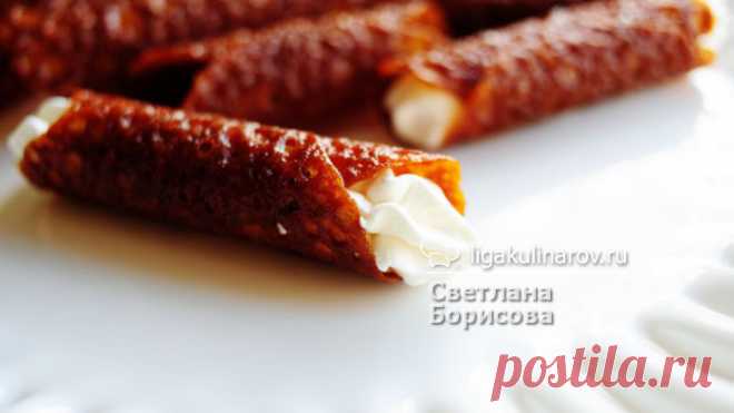 Английские хрустящие трубочки или Brandy Snaps - рецепт пошаговый с фото