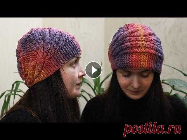Шапка спицами от ободка (Китайская шапочка) Подпишись на КАНАЛ...