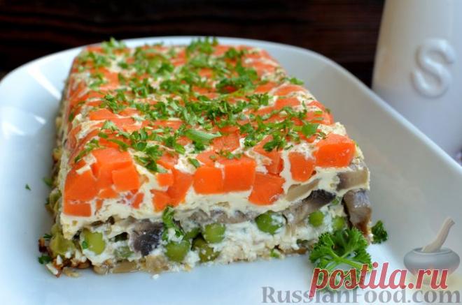 Рецепт: Овощная запеканка с грибами и плавленым сыром на RussianFood.com