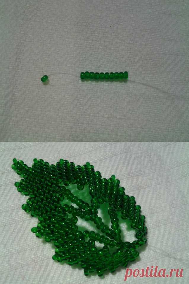 Резной листочек для бижутерии / Бисер / Разнообразные поделки из бисера: схемы,мастер классы