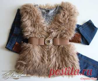 Жилетка из меховой пряжи Всем здравствуйте! Начинаем вязать 