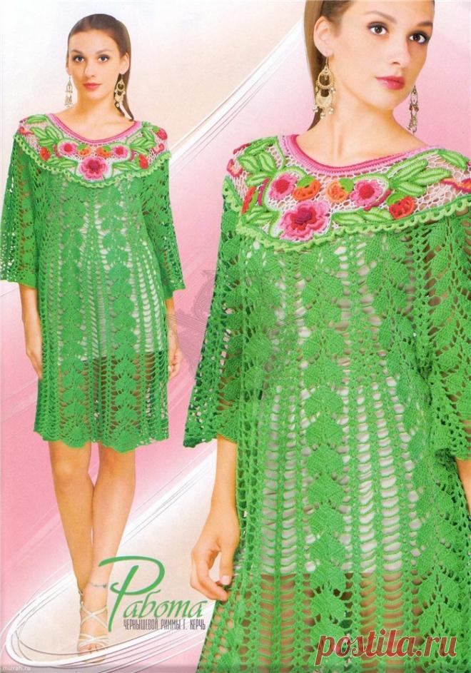 Творческий подход: вертикальный узор с ветками (крючок)