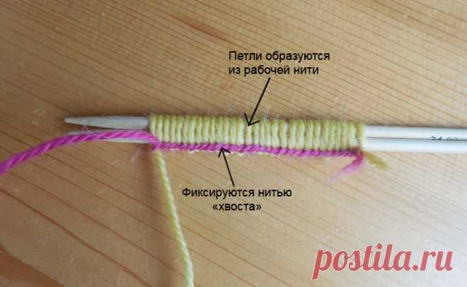 Как отмерить длину хвоста для набора петель спицами | Копилка рукодельницы