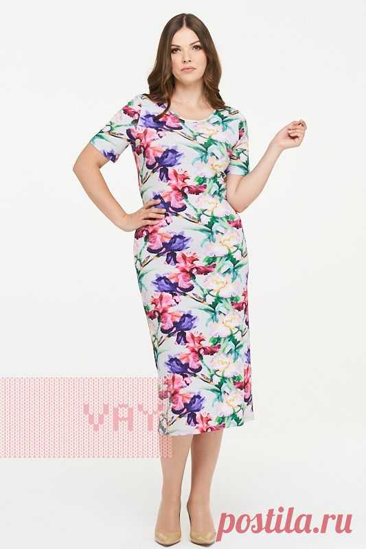 Летние платья от марки VAY. Женские летние платья VAY (артикул 181-3434), цветовое решение ирисы св.серый. Ещё больше женских платьев марки ВЭЙ на оптовом сайте производителя VAY - Ньювэй.ру https://www.newvay.ru