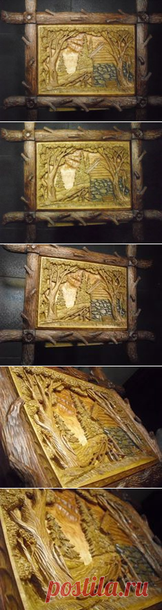 " На лесной опушке" 

Липа, тонировка водными морилками и красителями на основе воска, патина, восковое покрытие.58*49 см 2016г

Автор Валерий Хочунский