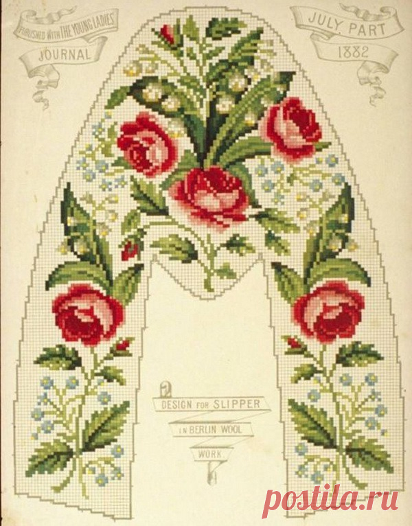 Вышивка крестом — красивые старинные схемы Petit Point