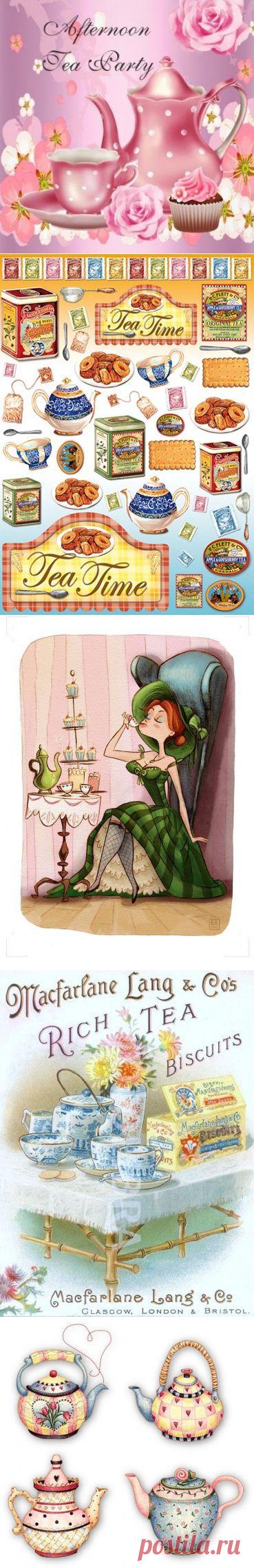 По чашечке чаю,сударыня? / Декупаж / Картинки для декупажа