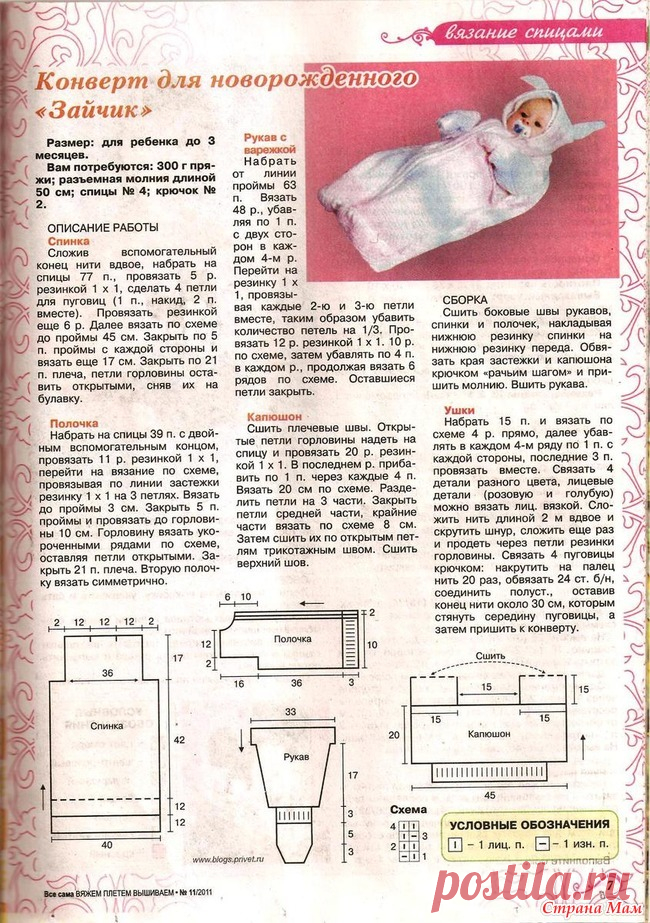 Конверт для новорождённого спицами: 16 моделей со схемами, описанием и видео мк для начинающих