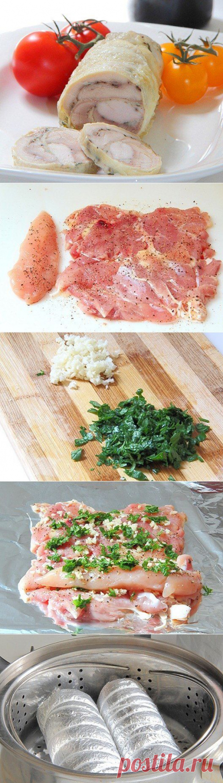 Паровой куриный рулет