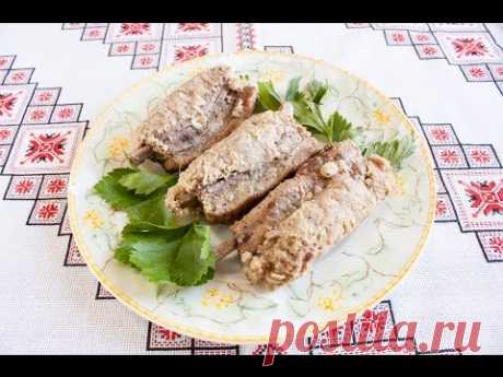 Ребрышки с фаршем в фольге Как приготовить свиные ребрышки Свинячі реберця з фаршем в духовці ребра