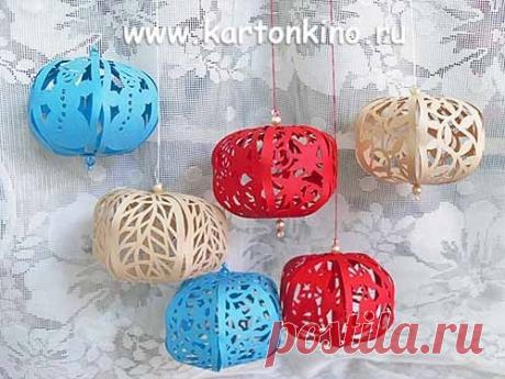 Новогодние шарики из бумаги