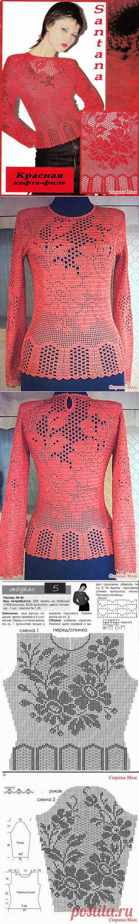 CARAMELO DE CROCHET: filet en rojo