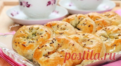 Пирожки-булочки на кефире с оливками и зеленью