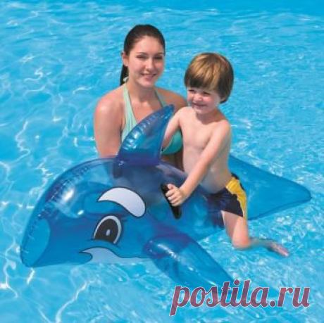 RICHSOUL - магазин полезных вещей | Надувная касатка с ручко-держателями Transparent Whale Rider