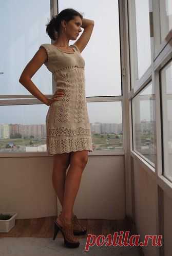 платье спицами