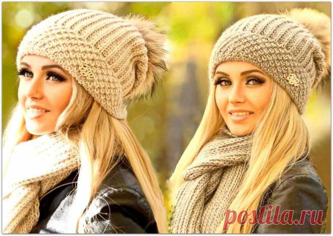 3 красивых комплекта «шапка+снуд» спицами | Paradosik_Handmade Пульс Mail.ru Женские головные уборы спицами. 3 комплекта «шапка+снуд», с описанием и схемами вязания.