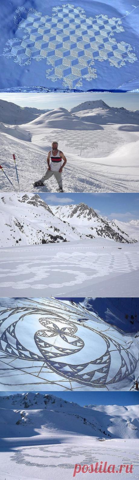 Рисунки на снежных полях от Саймона Бека (Simon Beck). | ВЗГЛЯНИ НА МИР С ИНТЕРЕСОМ