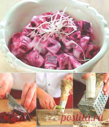 Салат из свеклы со сметаной и хреном рецепт с фото | Украинская кухня