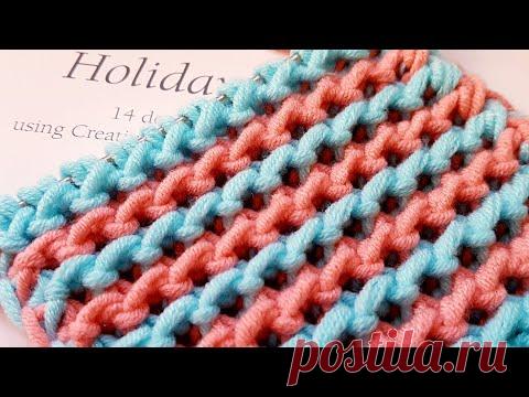 Простой, очень эффектный узор спицами  🌺 knitting pattern.