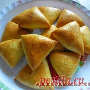 Самса на кефире с куриным мясом и картошкой