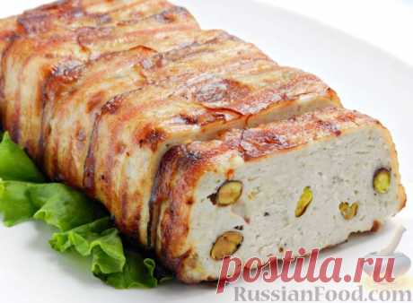 Рецепт: Террин из индейки с фисташками, в беконе на RussianFood.com