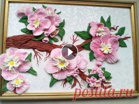 Панно &quot;Сакура&quot; из солёного теста. Альбом для Ваших работ (выставляйте свои работы, делитесь достижениями и опытом): Панно &quot;Сакура&quot; из солёного теста....