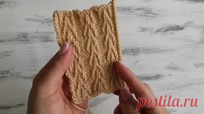 Тканый узор спицами Елочка