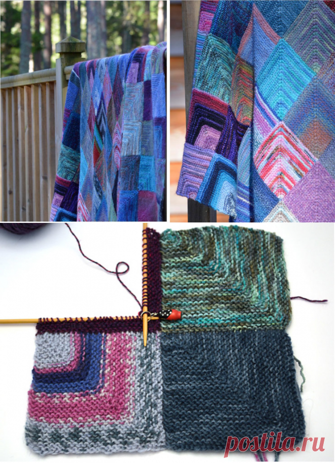 Простой плед из квадратов