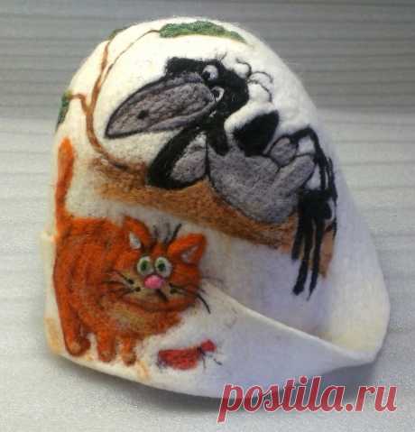 Шапочка для бани, сауны / Валяние / Валяние. Работы пользователей.