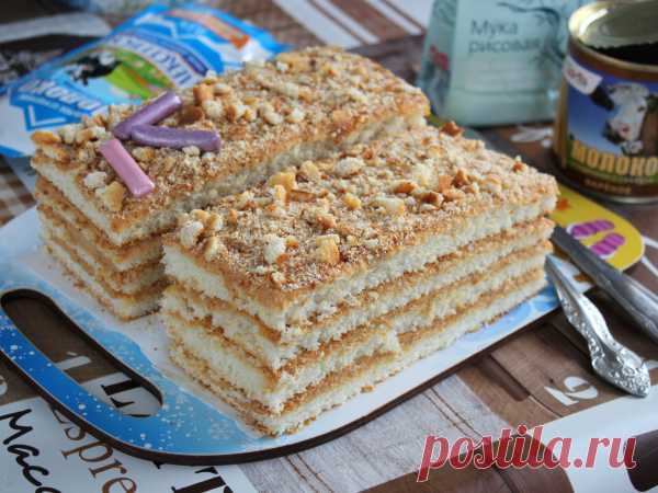 Торт «Молочная девочка» из рисовой муки — рецепт с фото пошагово