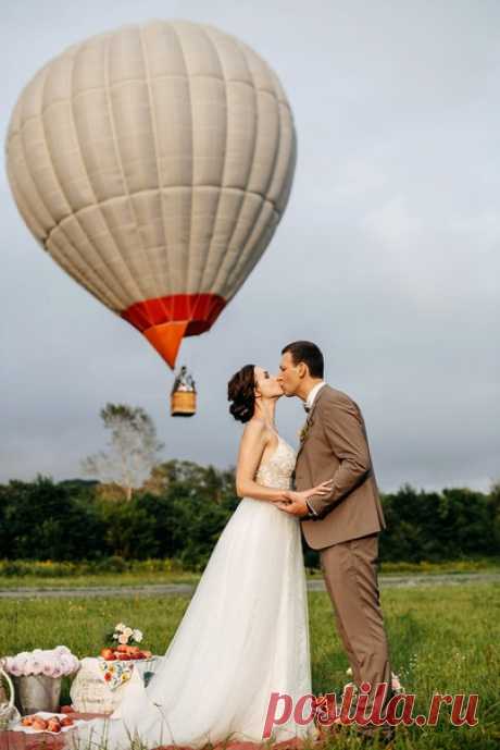 Свадьба на природе с полетом на воздушном шаре 🎉