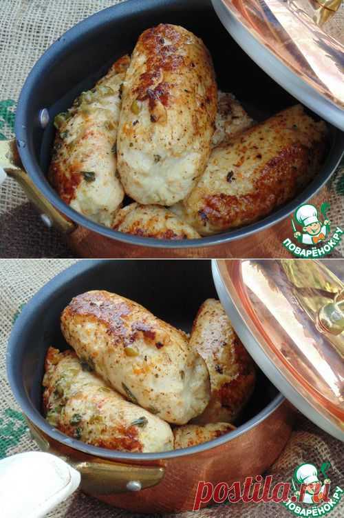 Рыбные колбаски под лимонно-мятным соусом - кулинарный рецепт