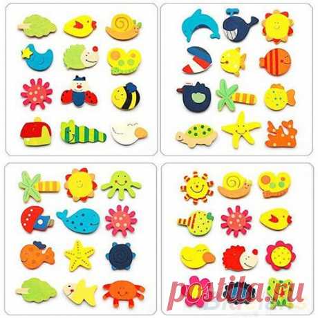 12шт Цветастых малышей детские деревянные мультфильма магниты на холодильник и ребенок детские развивающие игрушки 2KDH-в ванной игрушки из игрушки и хобби на Aliexpress.com | Группа alibaba