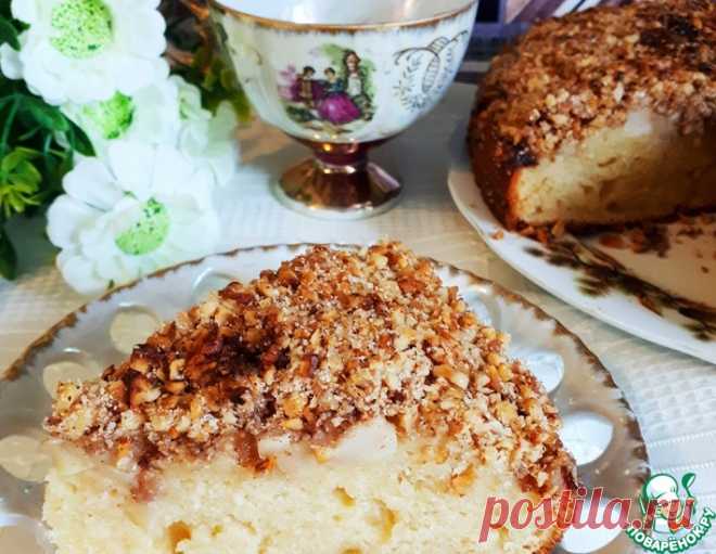 Творожный пирог с яблоком и орехами – кулинарный рецепт