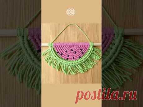 DIY Watermelon Wall Hanging #macrame