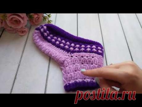 🩷Ажурные тапочки-сапожки спицами 🩷Мастер класс 🩷