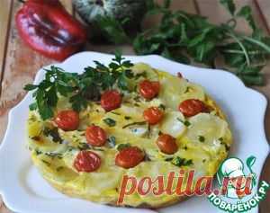 Фриттата с картофелем и овощами в мультиварке .