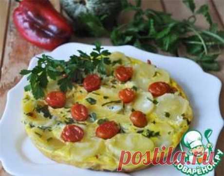 Фриттата с картофелем и овощами в мультиварке .