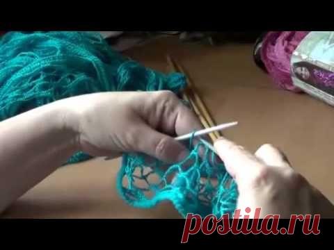 Вязание шарфа с оборками из ленточной пряжи Alize Dantela (видео)