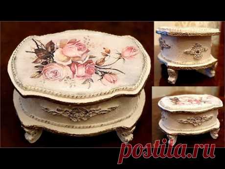 Vintage Jewelry Box from Cardboard /DIY Jewelry Box Design Craft Ideas