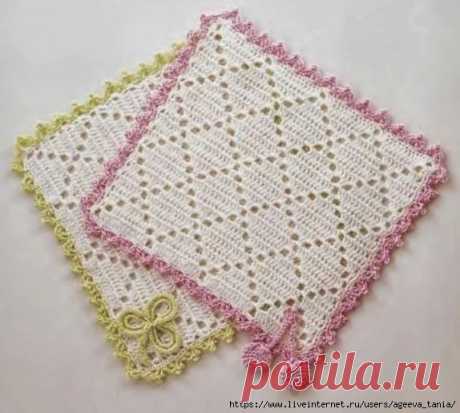 Салфетки. Вяжем крючком. Схемы.