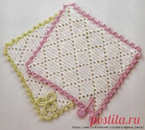Салфетки. Вяжем крючком. Схемы.