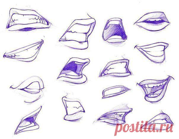 Рисуем губы.