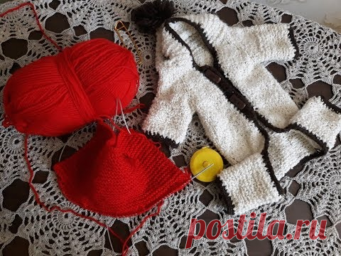 Комбинезон спицами для щенка. Часть 2.